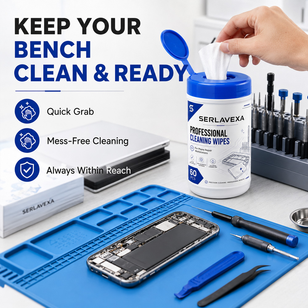 60 салфеток для чистки электро – обзор и цена Electronics Repair Bench